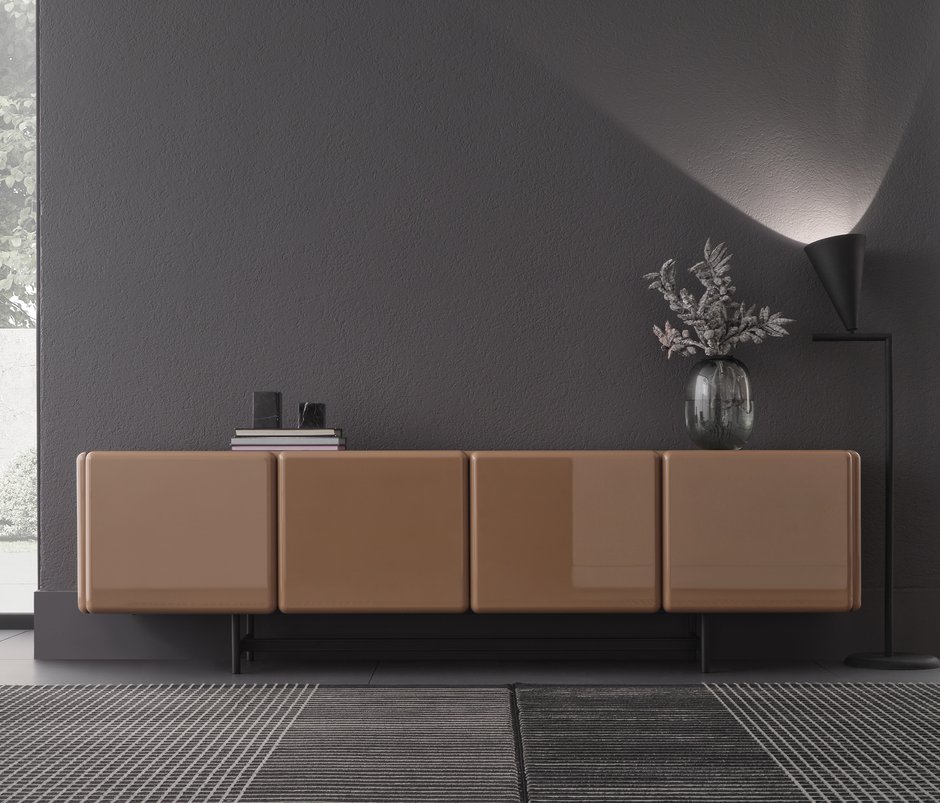 Malibu 100% MDF Lacquer Finish, Sideboard - Amber