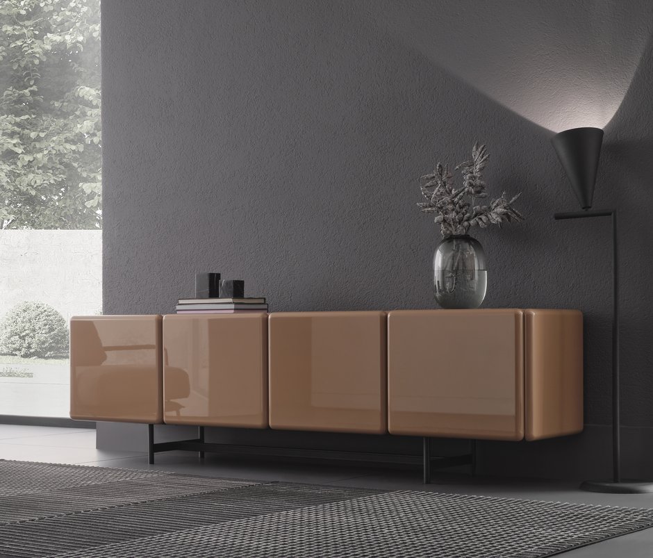 Malibu 100% MDF Lacquer Finish, Sideboard - Amber