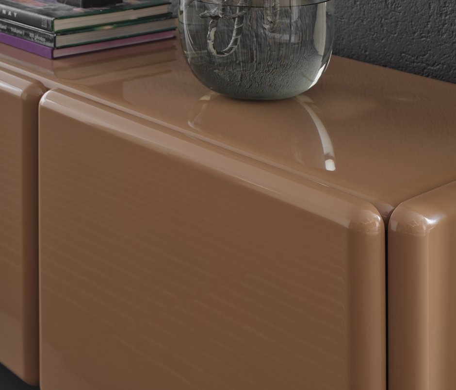 Malibu 100% MDF Lacquer Finish, Sideboard - Amber