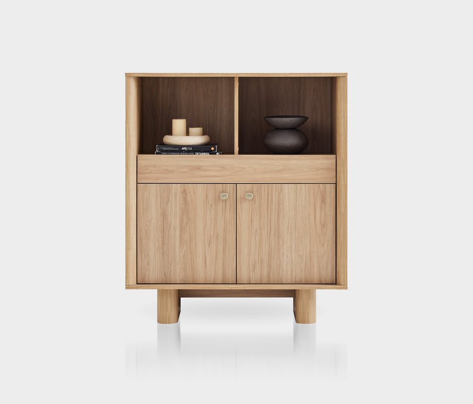 Perge 2-Door, Tall Module - Oak