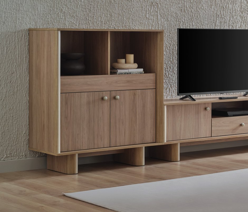Perge 2-Door, Tall Module - Oak