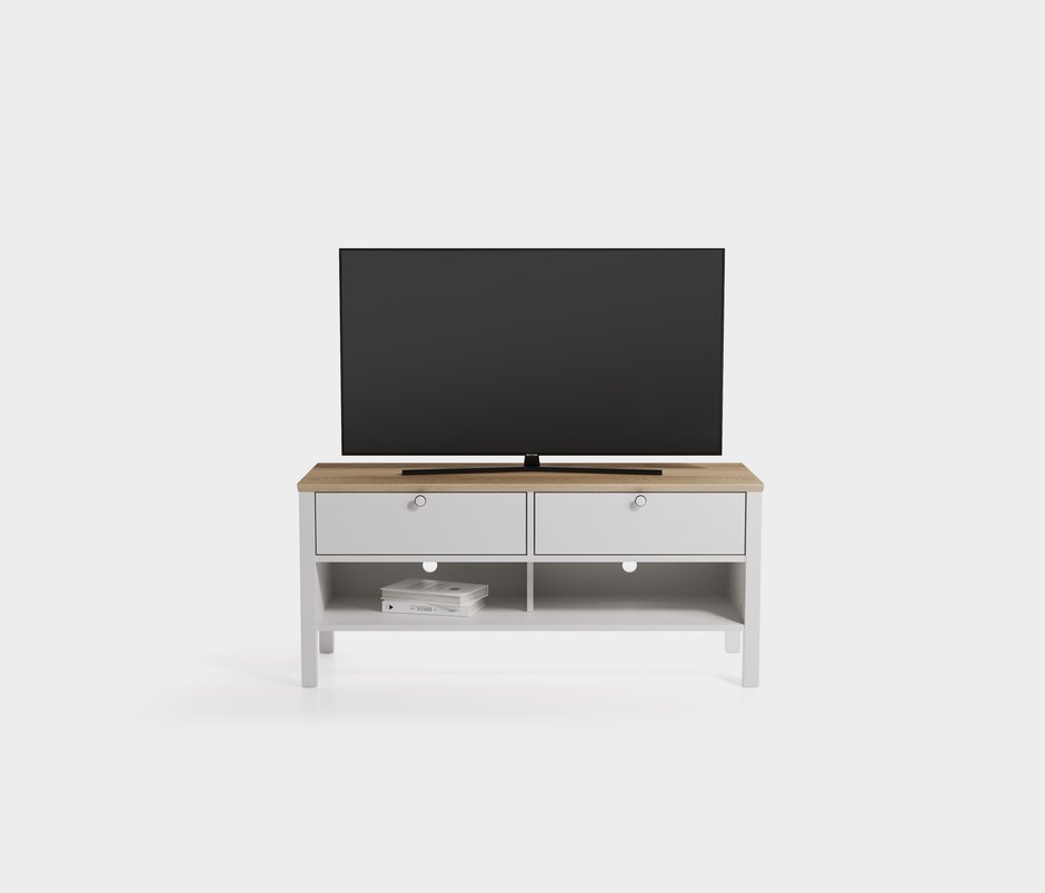 Marsell 2-Drawer, MDF TV Unit - White
