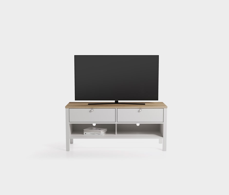 Marsell 2-Drawer, MDF TV Unit - White