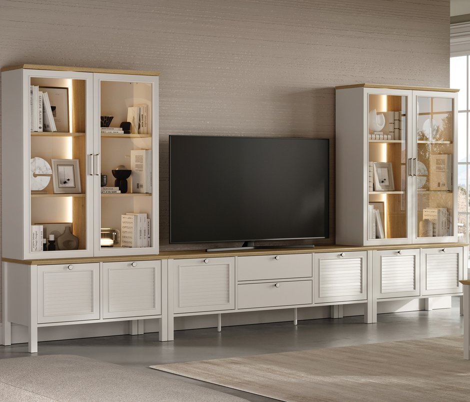 Marsell Glass-Door, MDF Bookcase - White