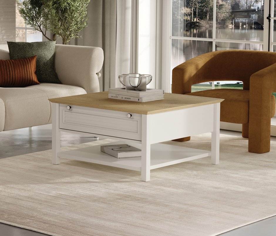 Marsell 1-Drawer, MDF Coffee Table - White