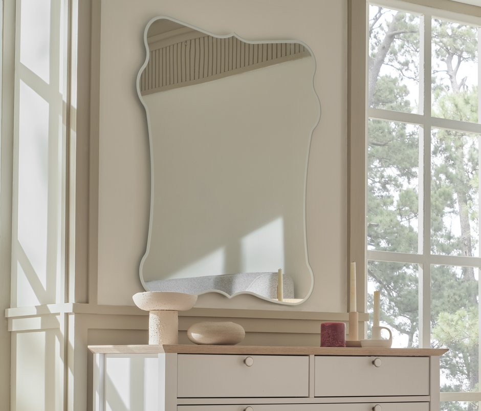 Marsell Rectangular, Chest of Drawers Mirror - Natural