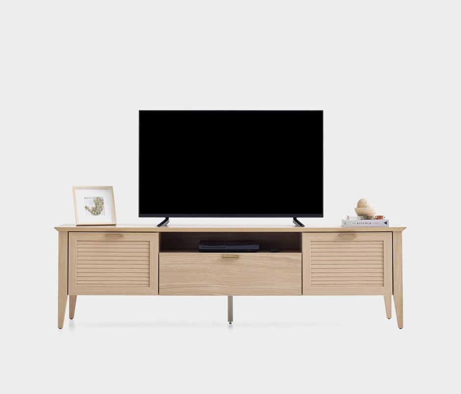Verona 2-Door, MDF TV Unit - Light Oak