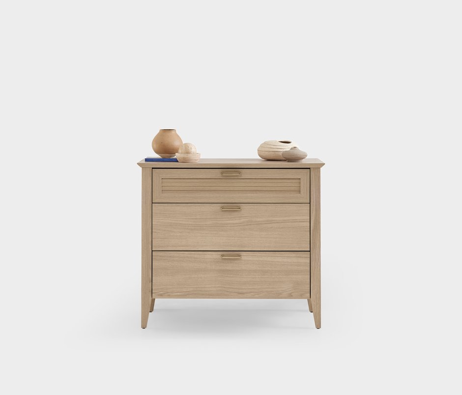 Verona 3-Drawer, MDF Chest of Drawers - Light Oak