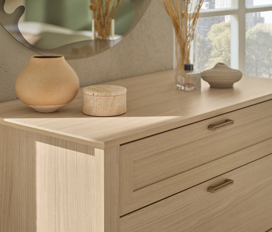 Verona 3-Drawer, MDF Chest of Drawers - Light Oak