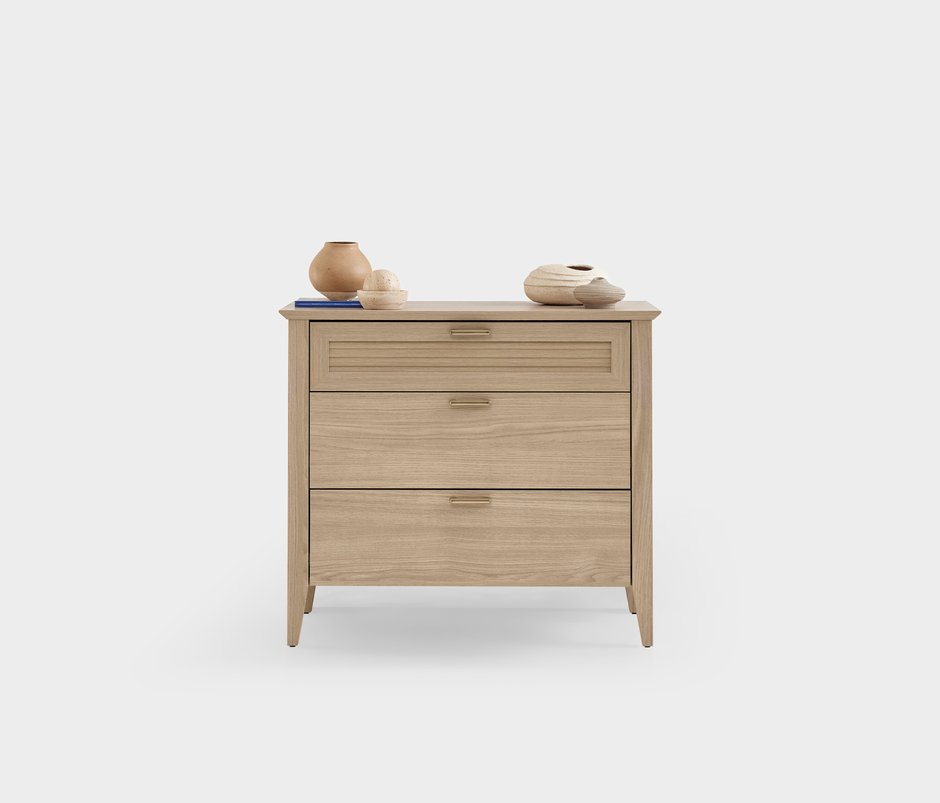 Verona 3-Drawer, MDF Chest of Drawers - Light Oak