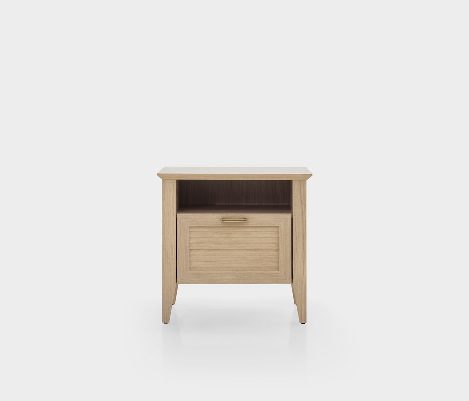 Verona 1-Drawer, MDF Nightstand - Light Oak