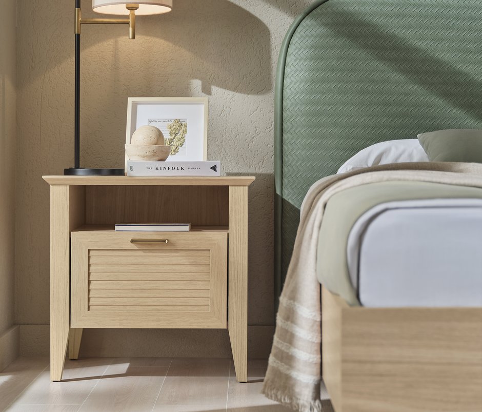 Verona 1-Drawer, MDF Nightstand - Light Oak