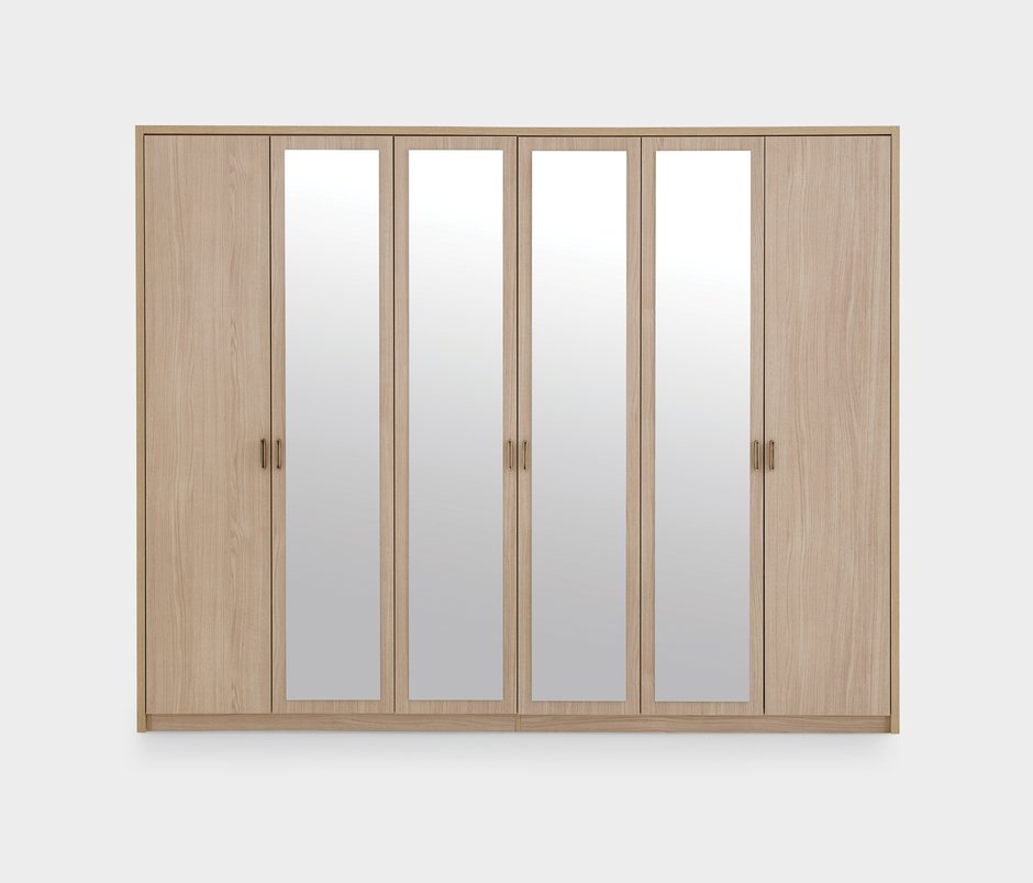 Verona 6-Door, Wardrobe - Light Oak