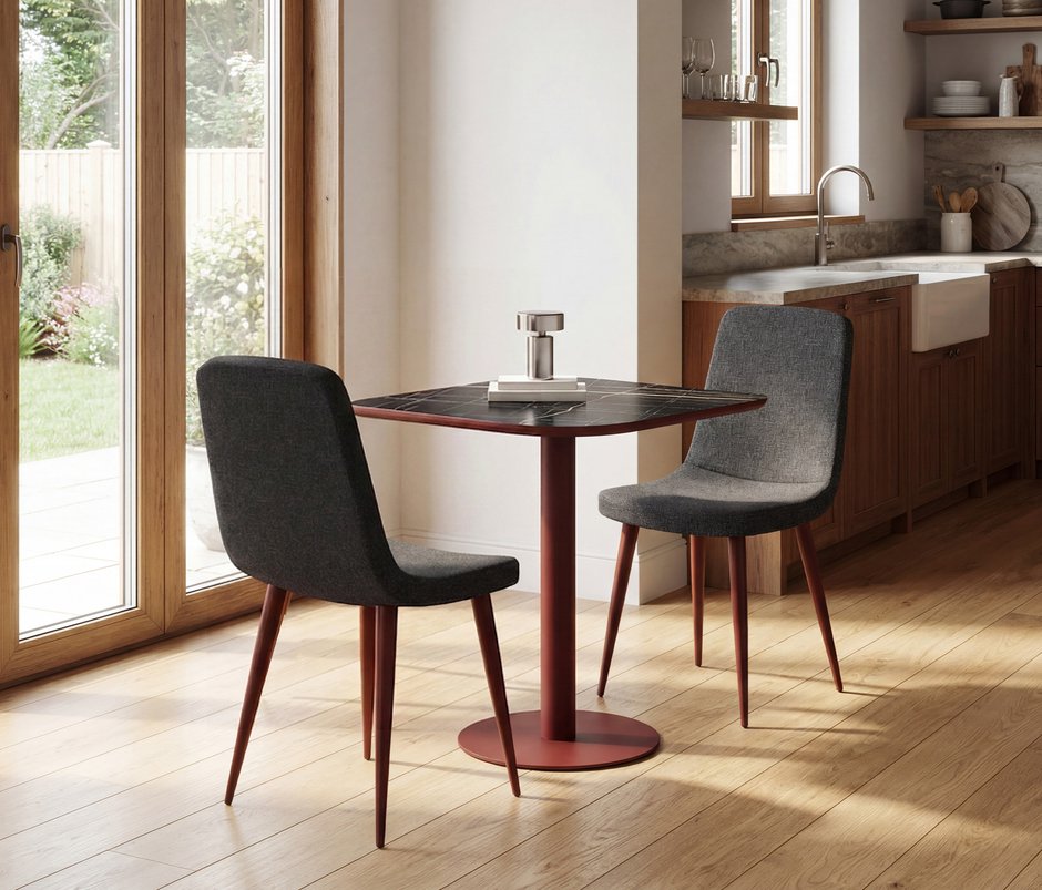 Linze Metal Legs Dining Chairs - Black