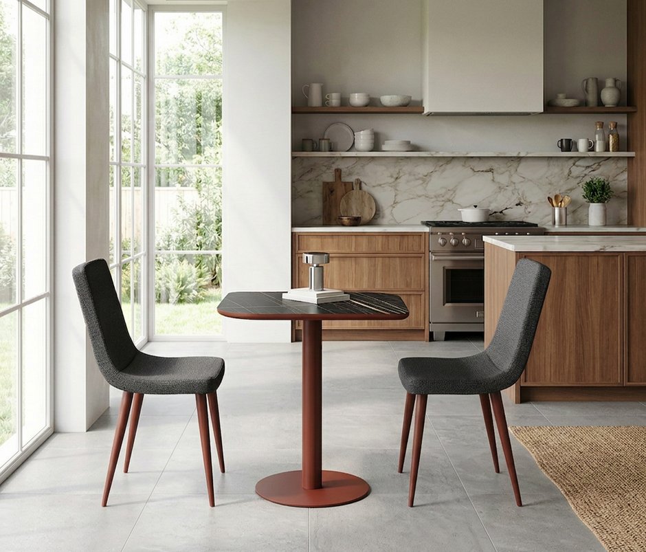 Linze Metal Legs Dining Chairs - Black