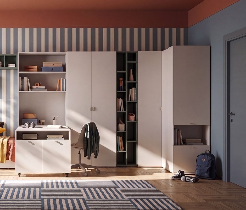 Fit & Flex 2 Kapaklı Kitaplık - Keten