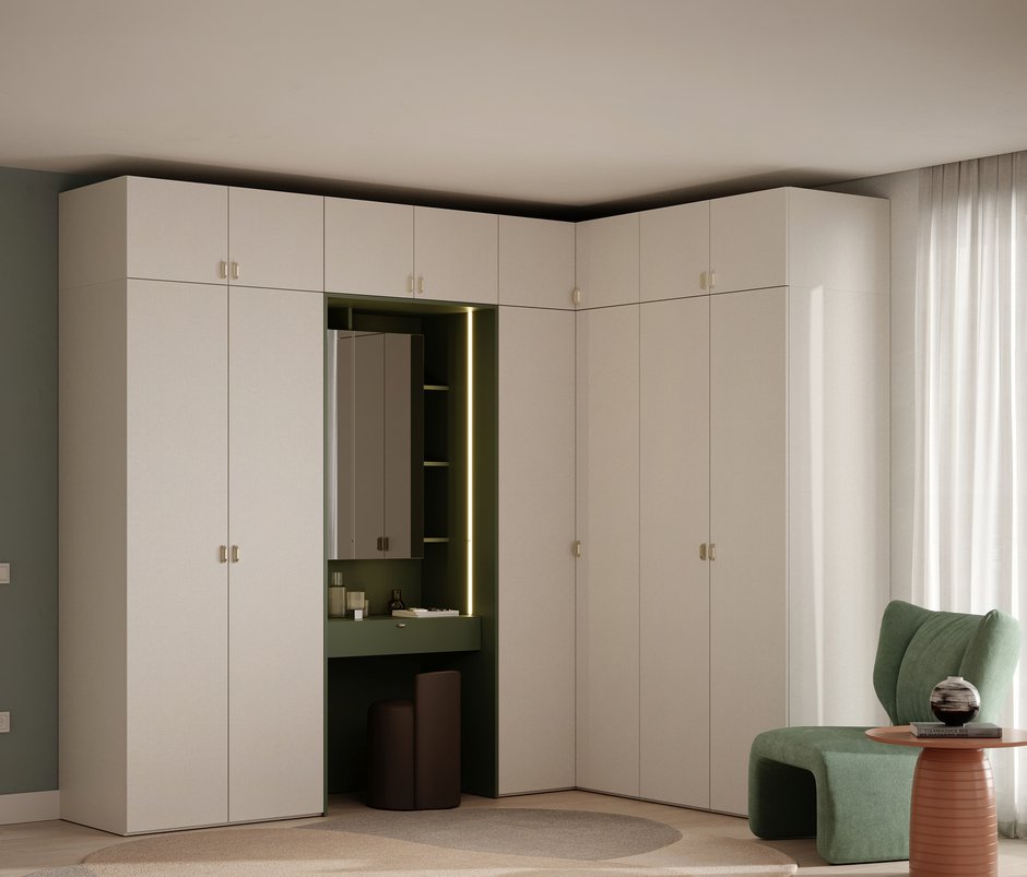 Fit & Flex Köşe Dolap - Keten