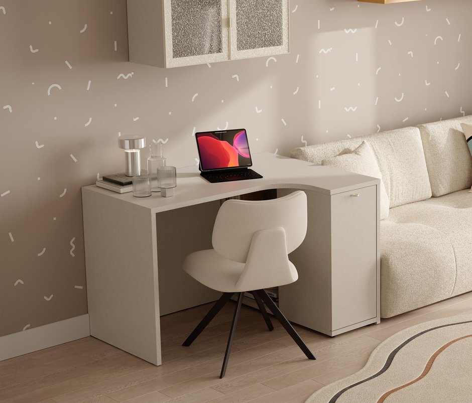 Fit & Flex Çalışma Masası - Sağ - Keten