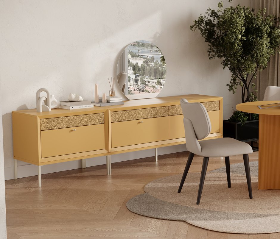 Fit & Flex 2 Çekmeceli Ayaklı Modül - Sarı