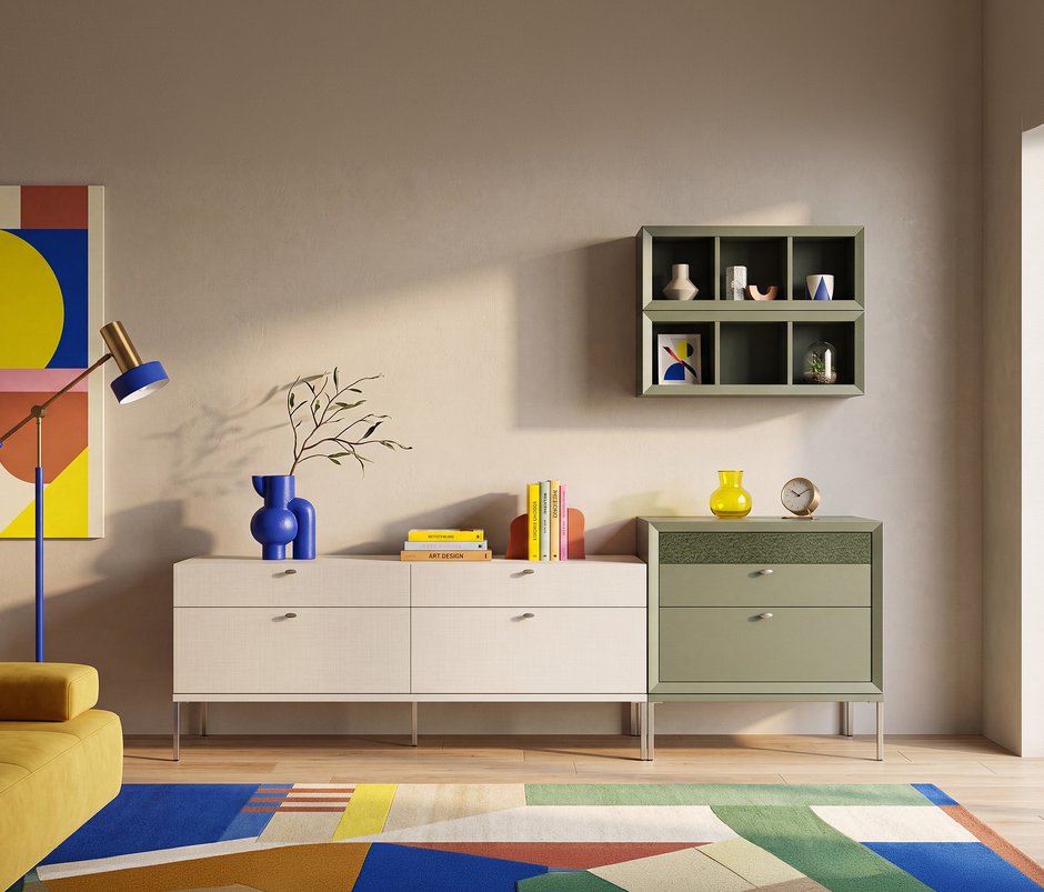 Fit & Flex 3 Çekmeceli Ayaklı Modül - Yeşil