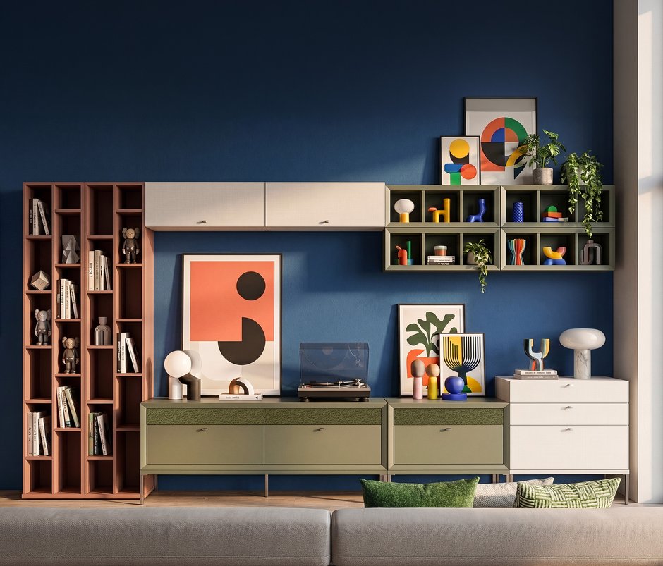 Fit & Flex 4 Çekmeceli Bazalı Modül - Yeşil