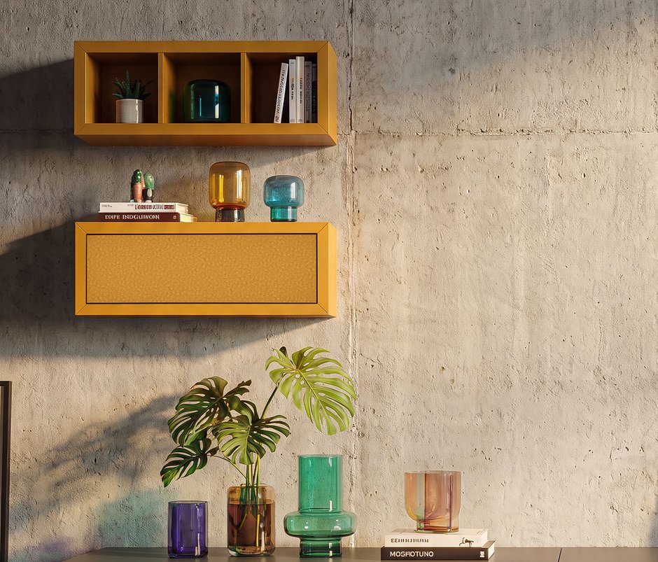 Fit & Flex Çekmeceli Duvar Modülü - Sarı