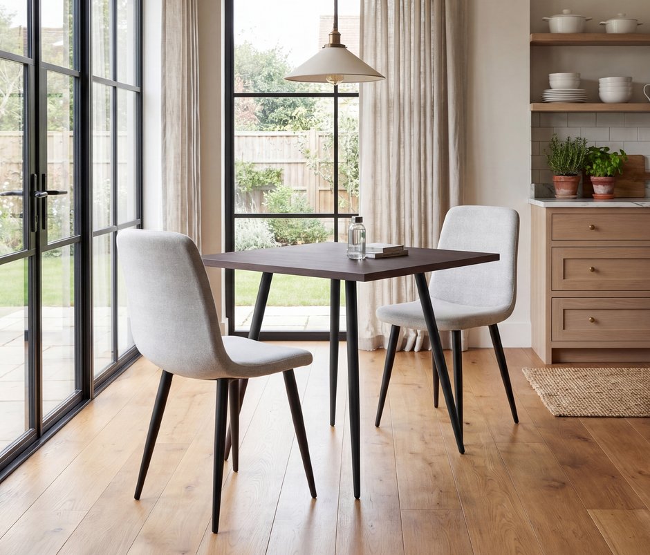 Linze Metal Legs Dining Chairs - Light Gray