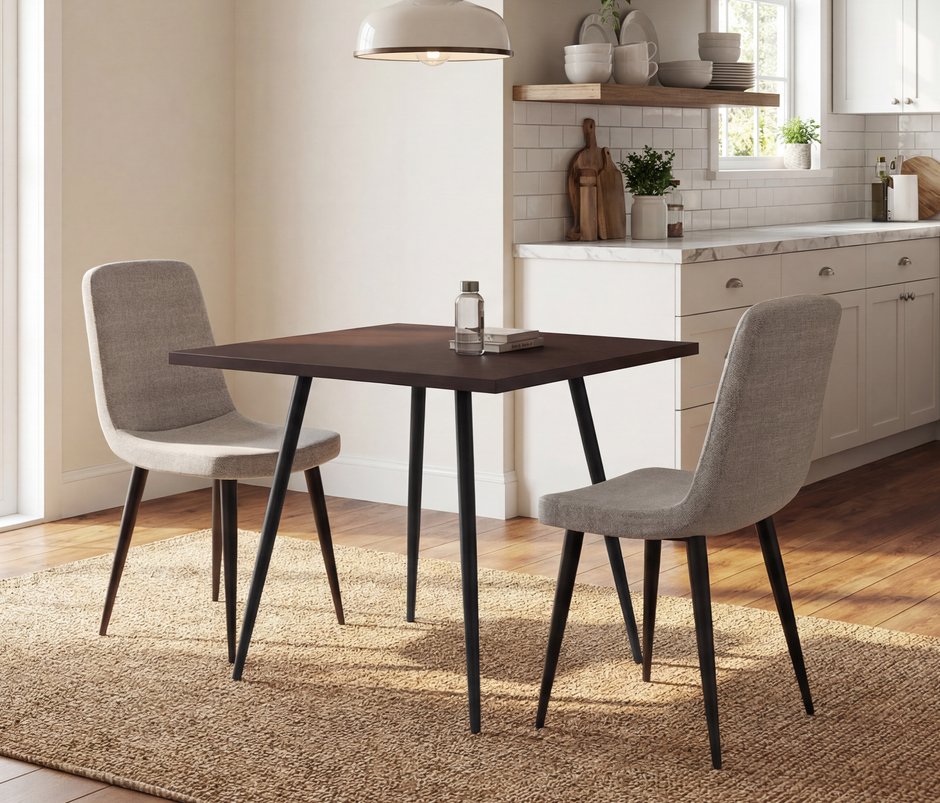 Linze Metal Legs Dining Chairs - Light Gray