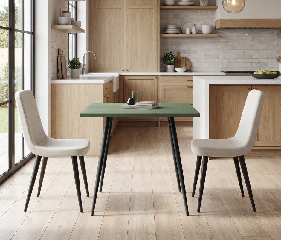 Linze Metal Legs Dining Chairs - Cream