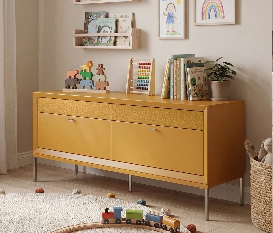 Fit & Flex 4 Çekmeceli Ayaklı Modül - Sarı
