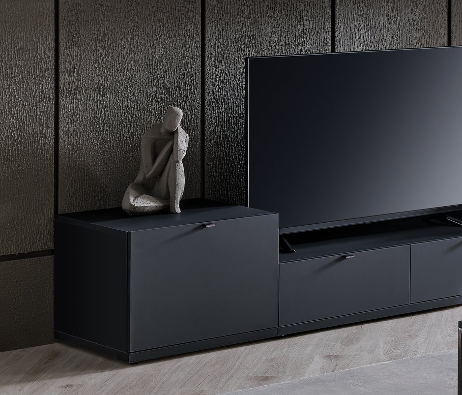 Legato Kapaklı TV Ünitesi Alt Modülü - Siyah