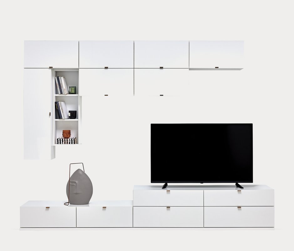 Legato Kalkar Kapaklı TV Ünitesi Üst Modülü - Beyaz