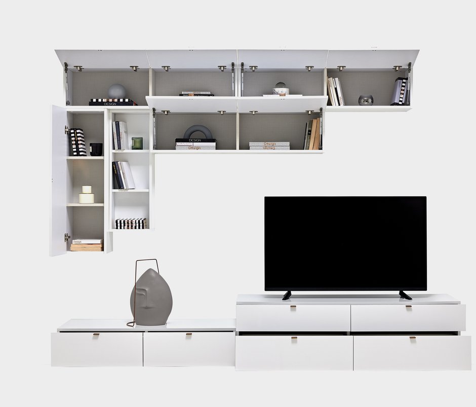 Legato Kapaklı TV Ünitesi Üst Modülü - Beyaz