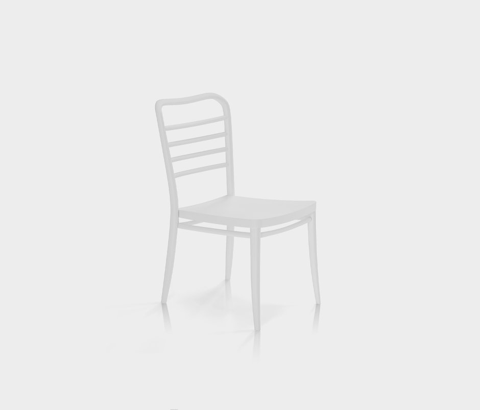 Sicily Dining Chairs with Polymer Legs - White