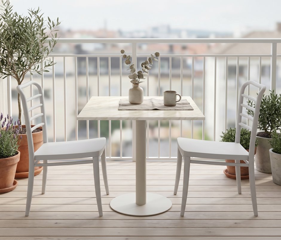 Sicily Dining Chairs with Polymer Legs - White