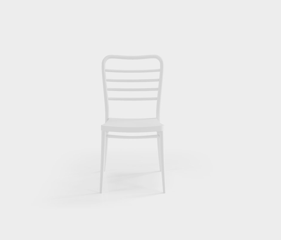 Sicily Dining Chairs with Polymer Legs - White
