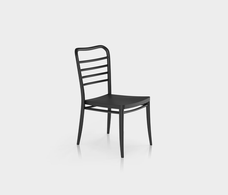 Sicily Dining Chairs with Polymer Legs - Black