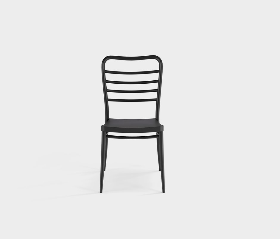 Sicily Dining Chairs with Polymer Legs - Black