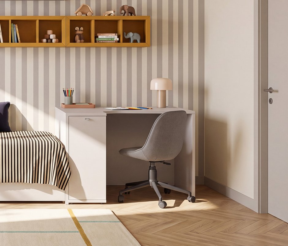 Fit & Flex Çalışma Masası - Sol - Keten