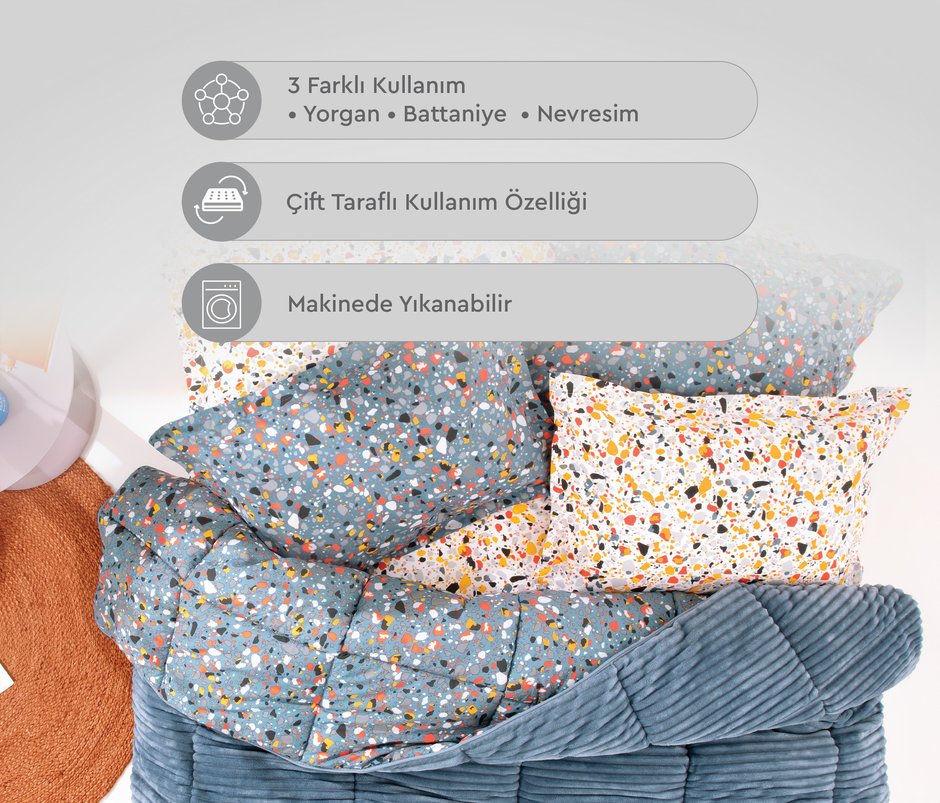 Terazzo Triola Set - İndigo