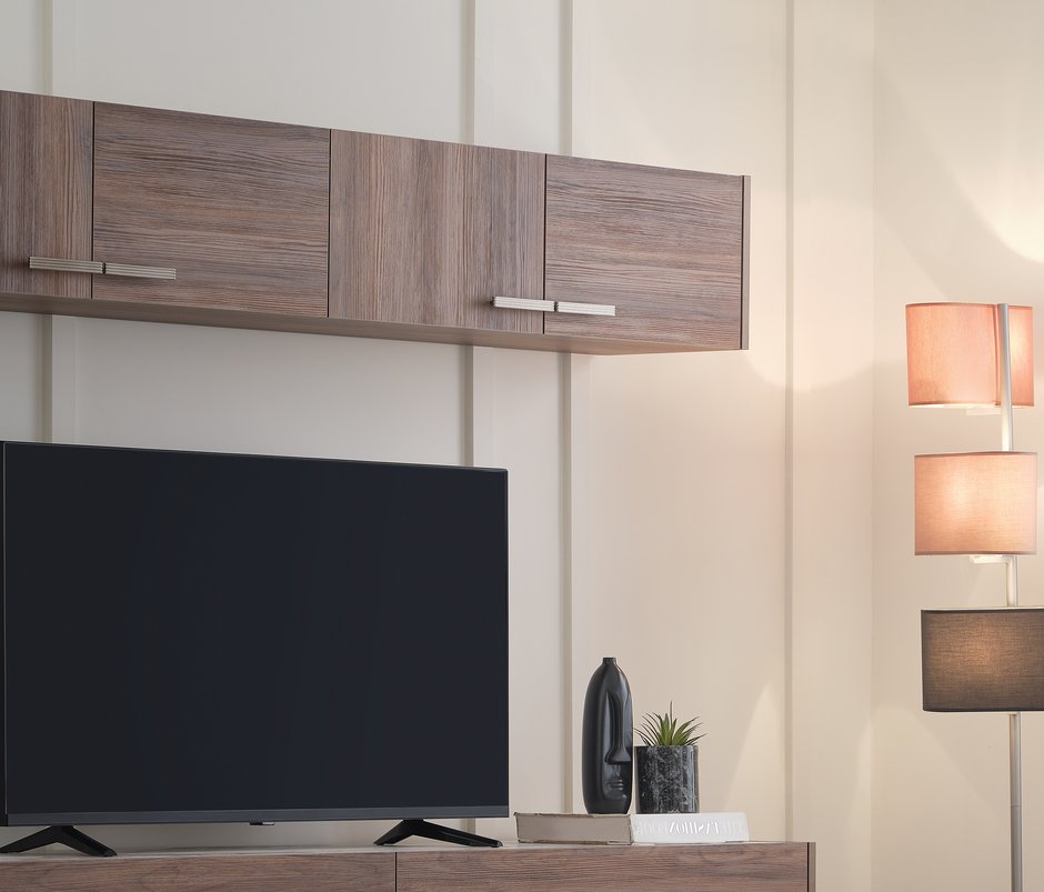 Pavia Kalkar Kapaklı TV Ünitesi Üst Modülü - Ceviz