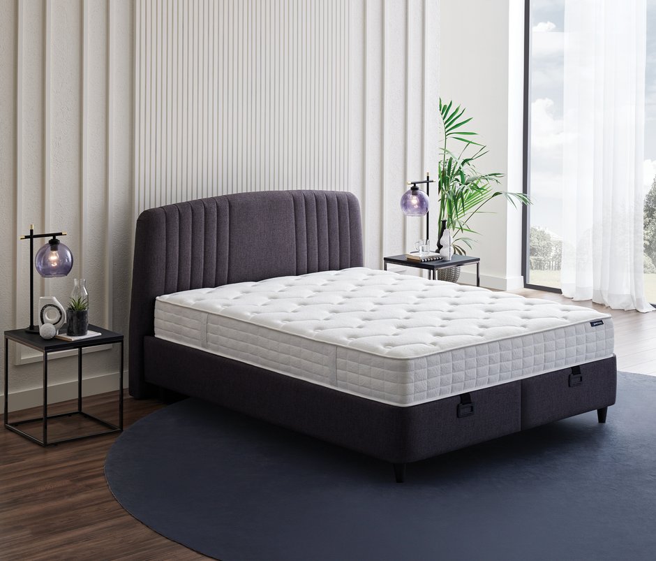 Silver Therapy Yatak Baza Başlık 3'lü Set - Antrasit