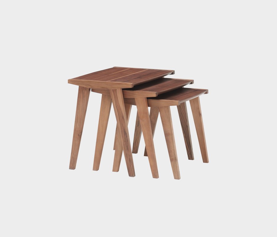Lora 100% MDF, Nesting Table - Walnut
