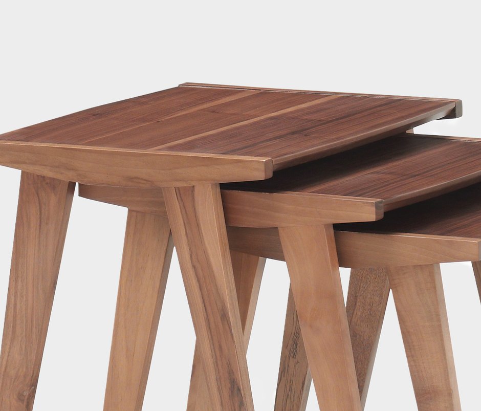 Lora 100% MDF, Nesting Table - Walnut