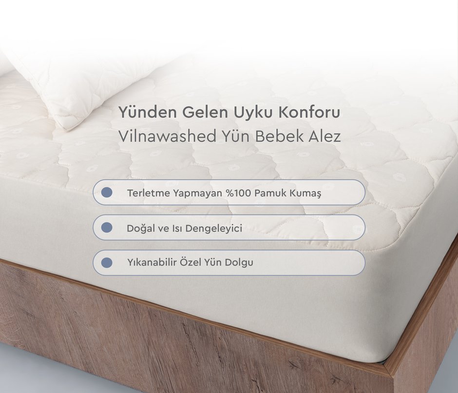 Vilnawashed Yün Bebek Alez - Beyaz